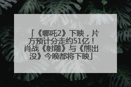 《哪吒2》下映，片方预计分走约51亿！肖战《射雕》与《熊出没》今晚都将下映