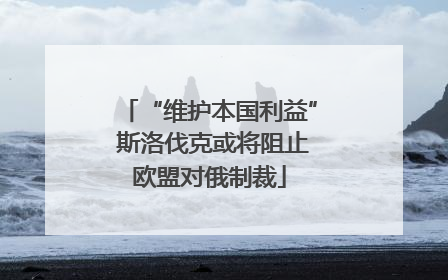 “维护本国利益” 斯洛伐克或将阻止欧盟对俄制裁