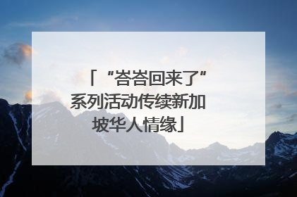“峇峇回来了”系列活动传续新加坡华人情缘