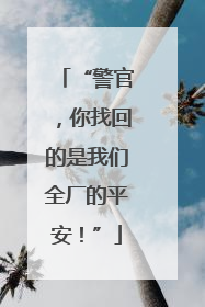 “警官，你找回的是我们全厂的平安！”