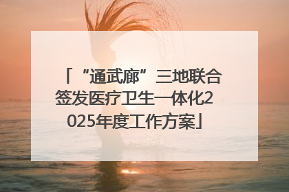 “通武廊”三地联合签发医疗卫生一体化2025年度工作方案