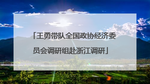 王勇带队全国政协经济委员会调研组赴浙江调研