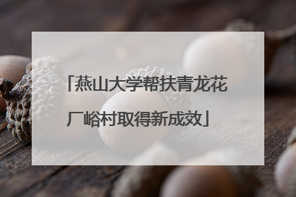 燕山大学帮扶青龙花厂峪村取得新成效