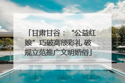甘肃甘谷：“公益红娘”巧破高额彩礼 破规立范推广文明婚俗