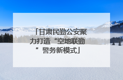 甘肃民勤公安聚力打造“空地联勤”警务新模式