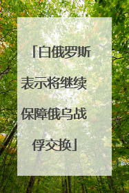 白俄罗斯表示将继续保障俄乌战俘交换