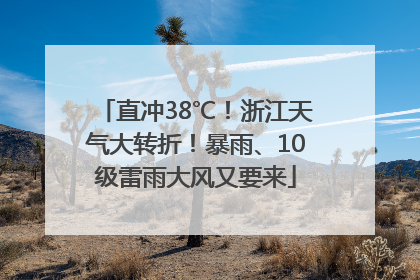 直冲38℃！浙江天气大转折！暴雨、10级雷雨大风又要来
