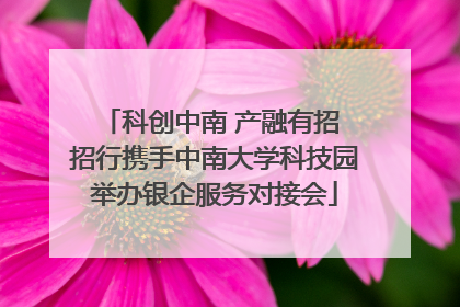科创中南 产融有招 招行携手中南大学科技园举办银企服务对接会