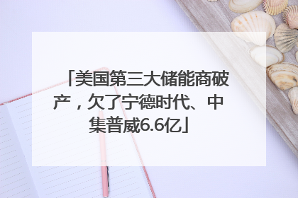美国第三大储能商破产，欠了宁德时代、中集普威6.6亿
