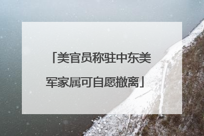 美官员称驻中东美军家属可自愿撤离