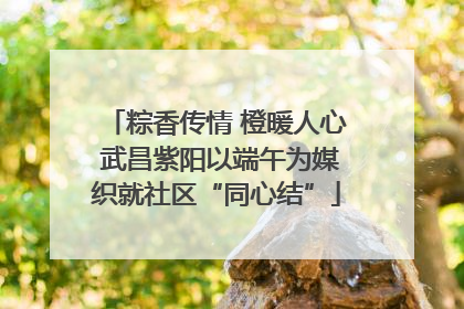 粽香传情 橙暖人心 武昌紫阳以端午为媒织就社区“同心结”