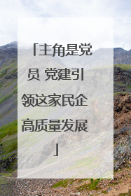 主角是党员 党建引领这家民企高质量发展