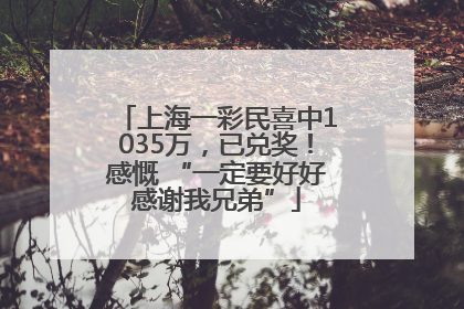上海一彩民喜中1035万，已兑奖！感慨 “一定要好好感谢我兄弟”