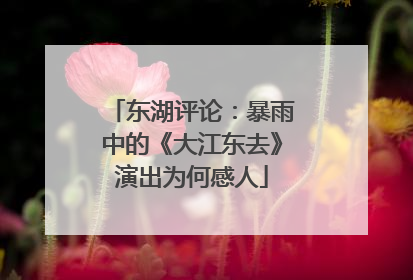 东湖评论：暴雨中的《大江东去》演出为何感人