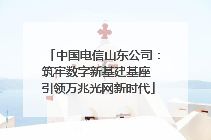中国电信山东公司：筑牢数字新基建基座 引领万兆光网新时代