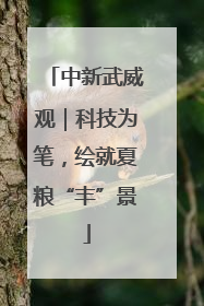中新武威观｜科技为笔，绘就夏粮“丰”景