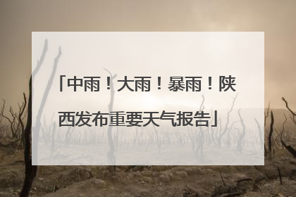 中雨！大雨！暴雨！陕西发布重要天气报告