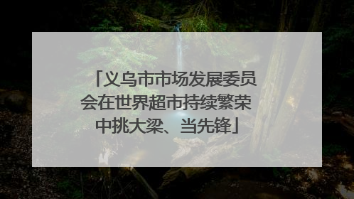 义乌市市场发展委员会在世界超市持续繁荣中挑大梁、当先锋