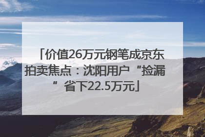价值26万元钢笔成京东拍卖焦点：沈阳用户“捡漏”省下22.5万元