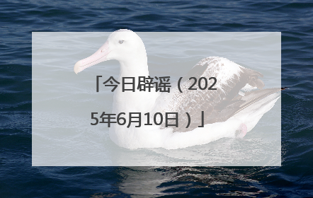 今日辟谣（2025年6月10日）