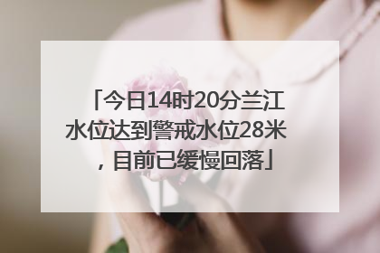 今日14时20分兰江水位达到警戒水位28米，目前已缓慢回落