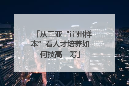从三亚“崖州样本”看人才培养如何技高一筹