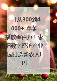 从300到4000+ 单条播放破百万！枣阳数字经济产业园打造新农人IP