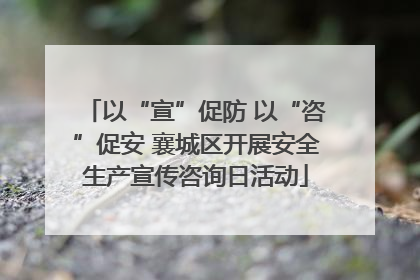 以“宣”促防 以“咨”促安 襄城区开展安全生产宣传咨询日活动