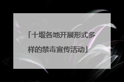十堰各地开展形式多样的禁毒宣传活动