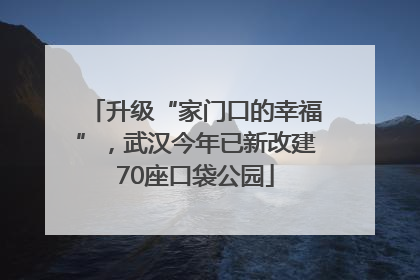 升级“家门口的幸福”，武汉今年已新改建70座口袋公园