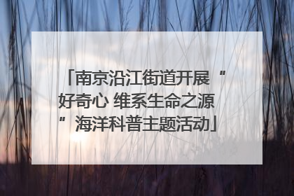 南京沿江街道开展“好奇心 维系生命之源”海洋科普主题活动
