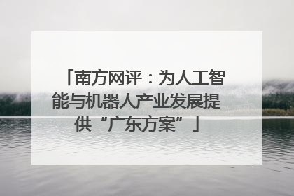 南方网评：为人工智能与机器人产业发展提供“广东方案”