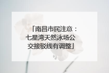 南昌市民注意：七星湾天然泳场公交接驳线有调整