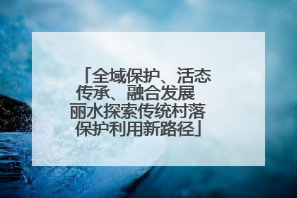 全域保护、活态传承、融合发展 丽水探索传统村落保护利用新路径