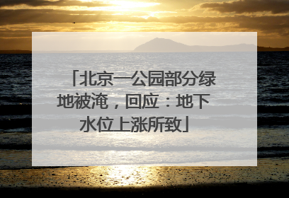 北京一公园部分绿地被淹，回应：地下水位上涨所致