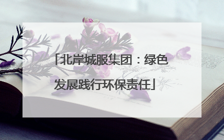 北岸城服集团：绿色发展践行环保责任