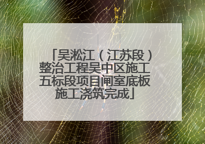吴淞江（江苏段）整治工程吴中区施工五标段项目闸室底板施工浇筑完成