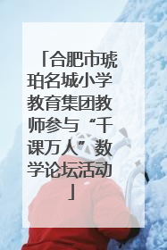 合肥市琥珀名城小学教育集团教师参与“千课万人”数学论坛活动