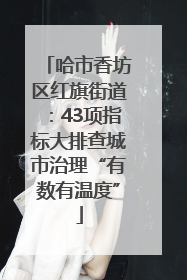 哈市香坊区红旗街道：43项指标大排查城市治理“有数有温度”