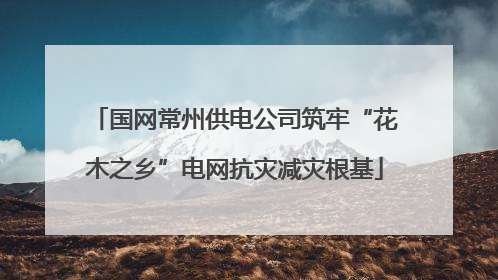 国网常州供电公司筑牢“花木之乡”电网抗灾减灾根基