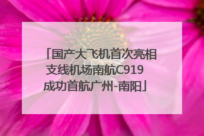 国产大飞机首次亮相支线机场南航C919成功首航广州-南阳