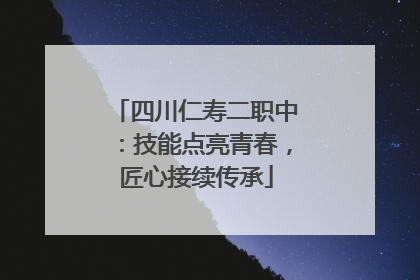 四川仁寿二职中：技能点亮青春，匠心接续传承