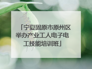 宁夏固原市原州区举办产业工人电子电工技能培训班