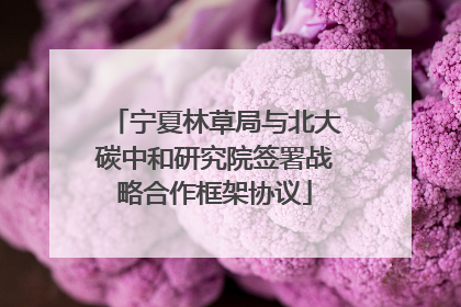 宁夏林草局与北大碳中和研究院签署战略合作框架协议