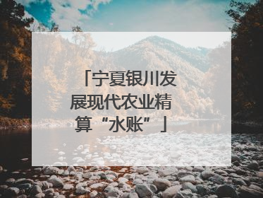 宁夏银川发展现代农业精算“水账”