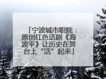 宁波城市职院：原创红色话剧《海波平》让历史在舞台上“活”起来