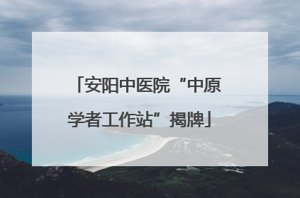 安阳中医院“中原学者工作站”揭牌
