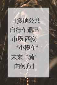 多地公共自行车退出市场 西安“小橙车”未来“骑”向何方