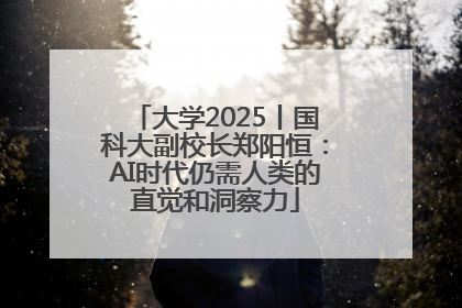 大学2025丨国科大副校长郑阳恒：AI时代仍需人类的直觉和洞察力