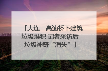 大连一高速桥下建筑垃圾堆积 记者采访后垃圾神奇“消失”